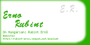 erno rubint business card